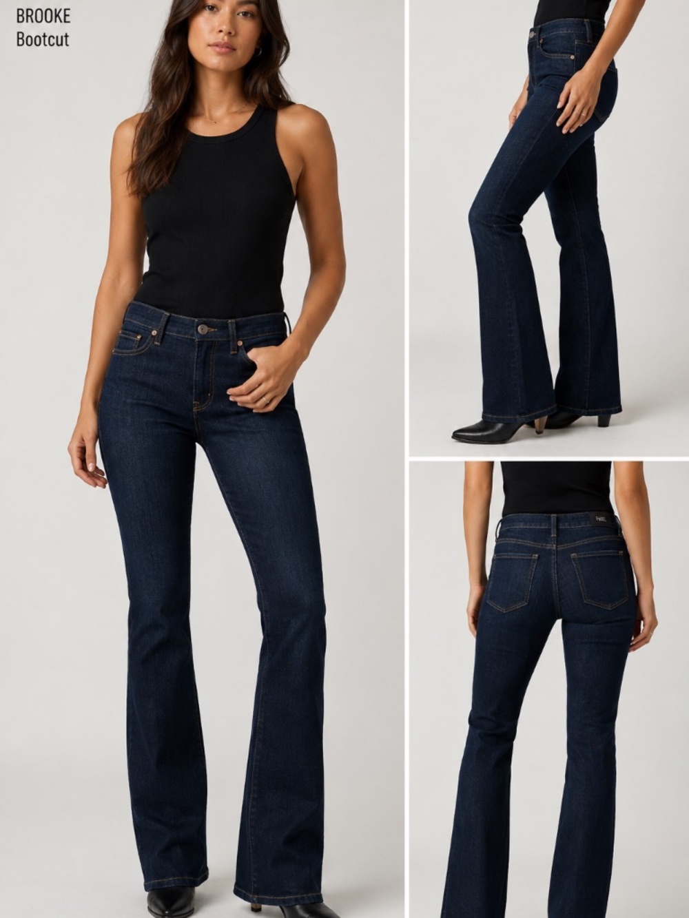 PAIGE Brooke Bootcut Jeans Womens 28 Dark Wash Stretch Made in USA